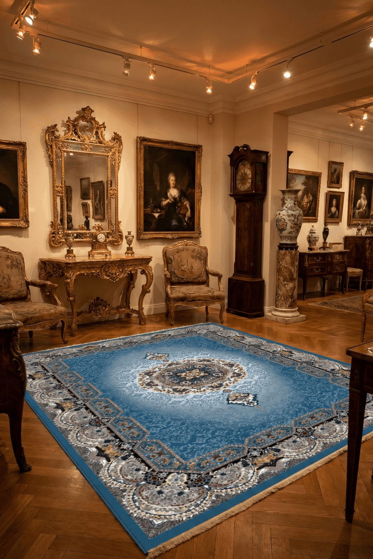 Washable Printed Sementa Rug - Traditional Medallion Style