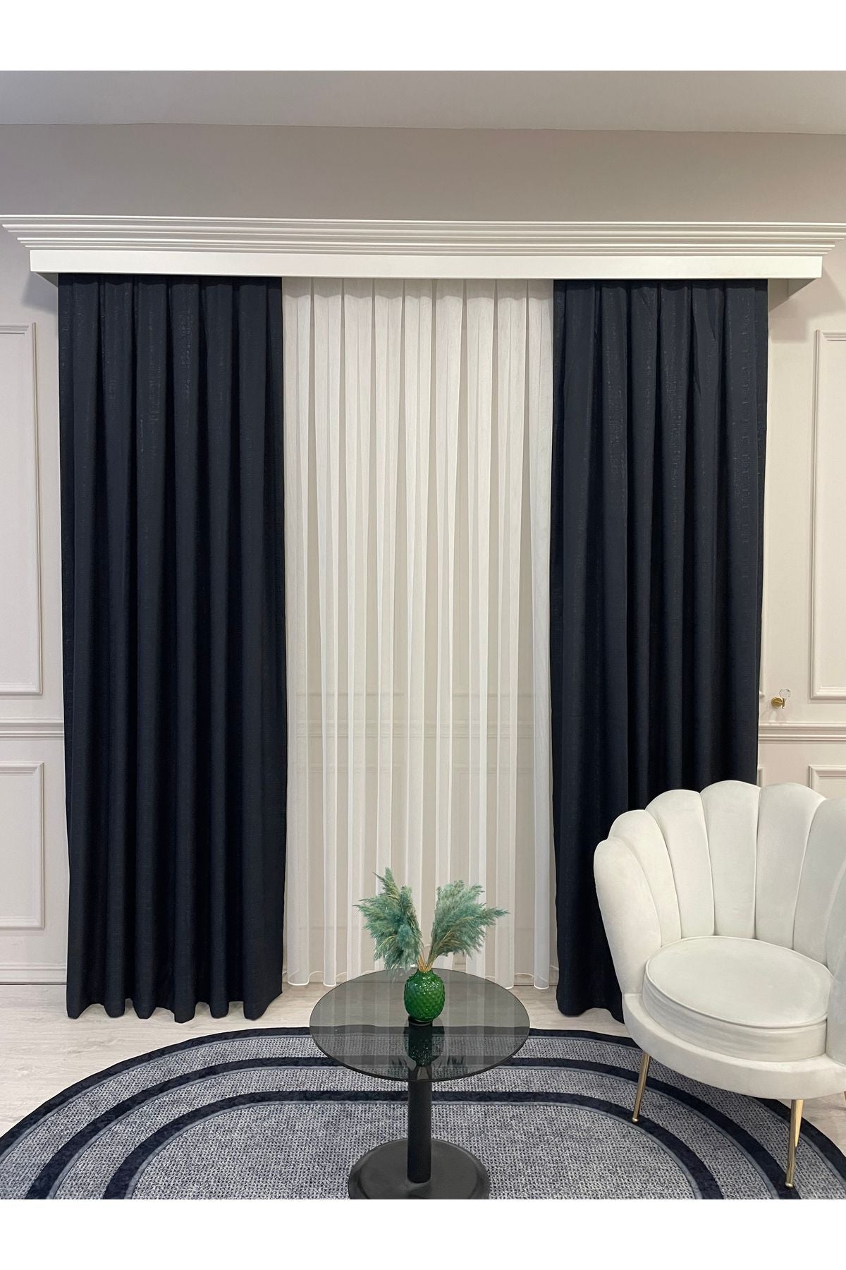 Honeycomb Textured Armor - Sheer Glitter 1/3 Dense Pleat - Ecru Sheer Curtain