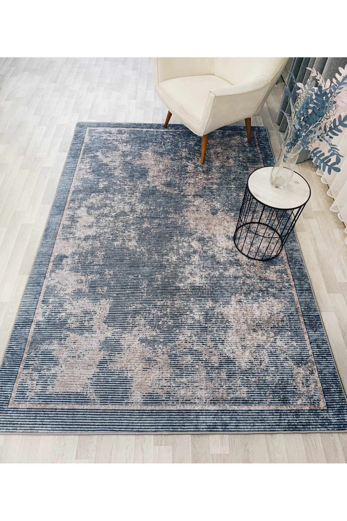 Mink Brown Geometric Pattern Non-Slip Base Runner Rug