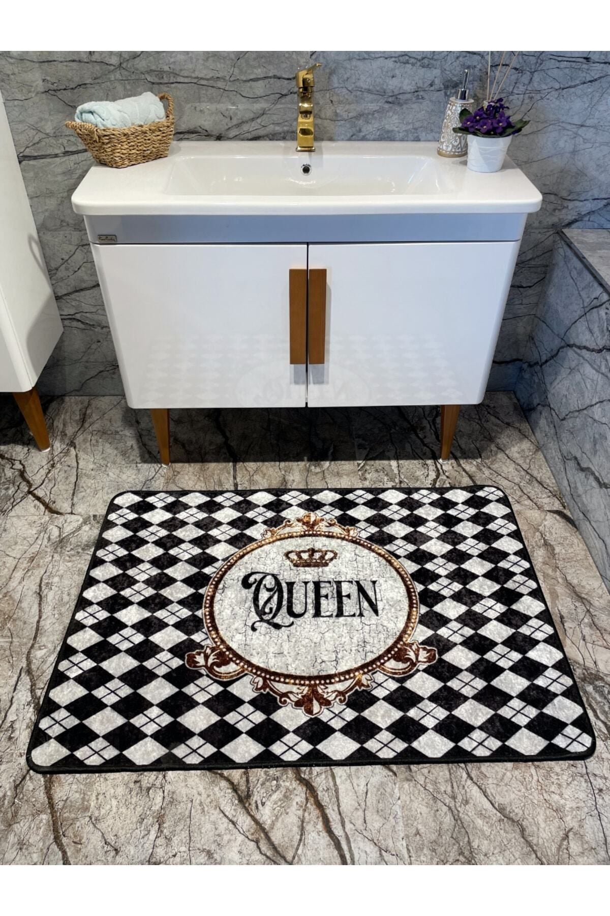 Queen Slogan Single Bathroom Mat Gray (size 80x120)