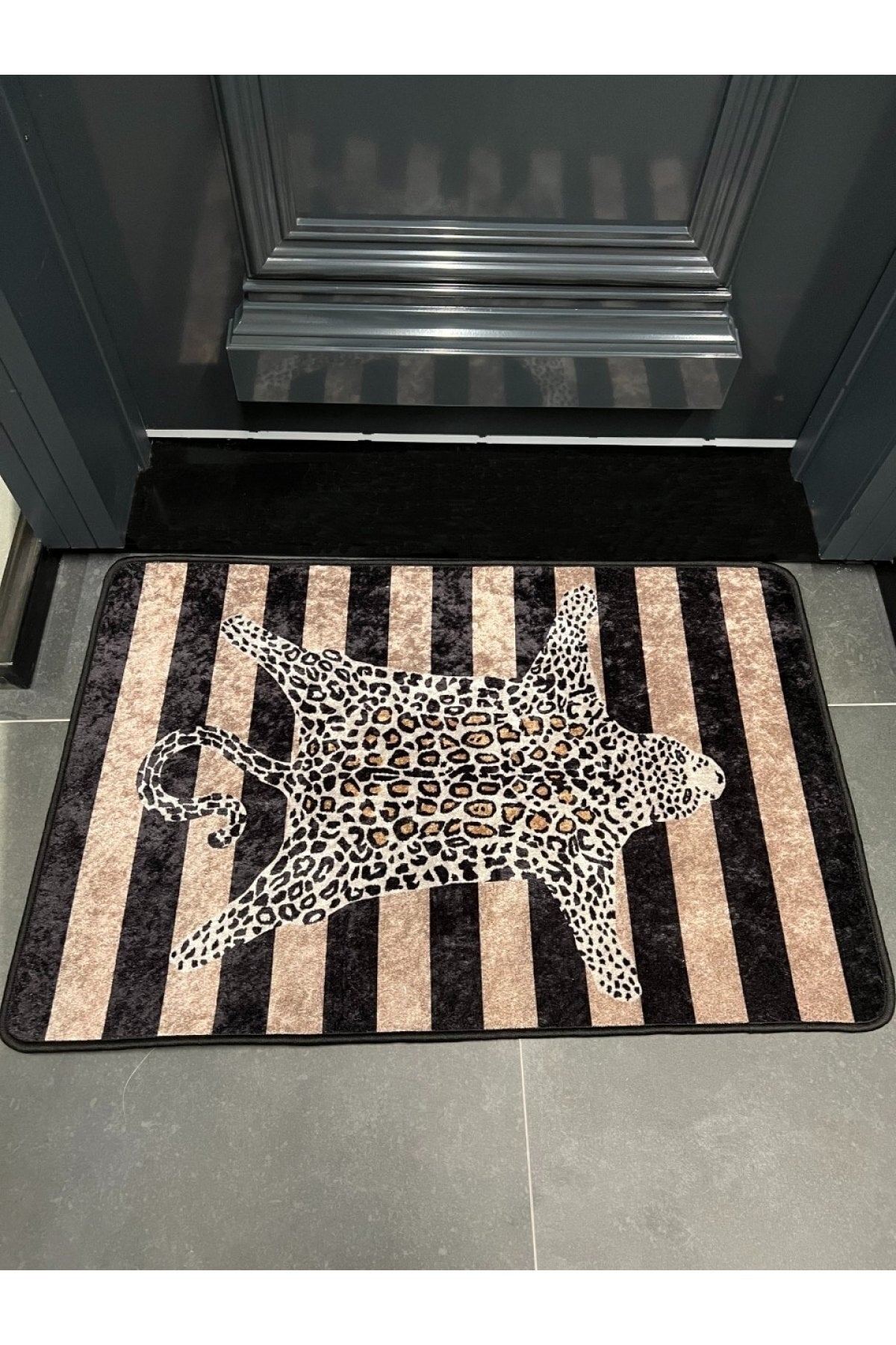 Leopard Pattern Doormat - Beige
