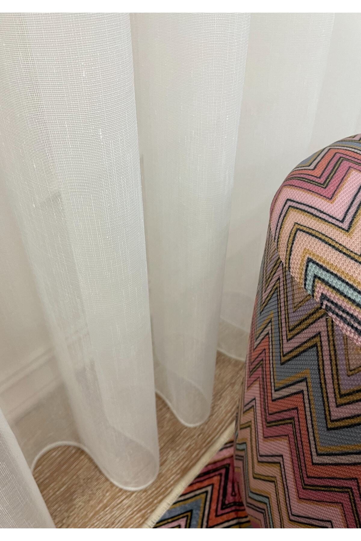 Linen-Look 1/2.5 Regular Pleated - Ecru Cream Sheer Curtain