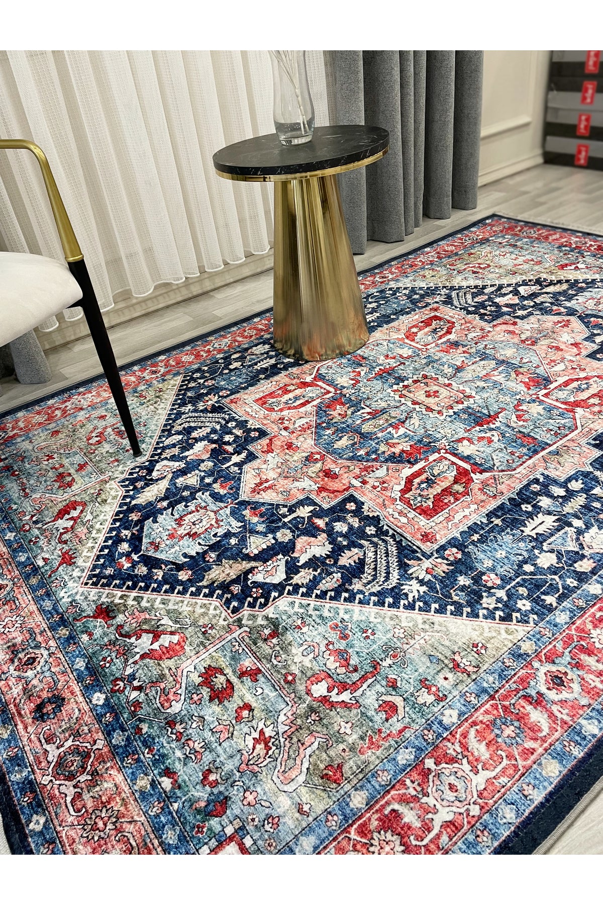 Kilim Motif FRINGED Classic Non-Slip Base Rug