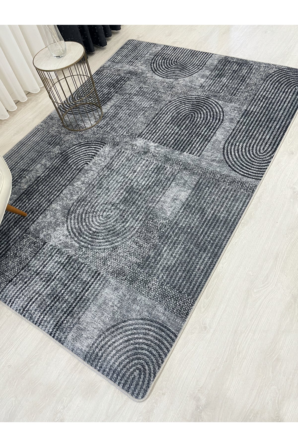 Gray Jute-Look Modern Rug