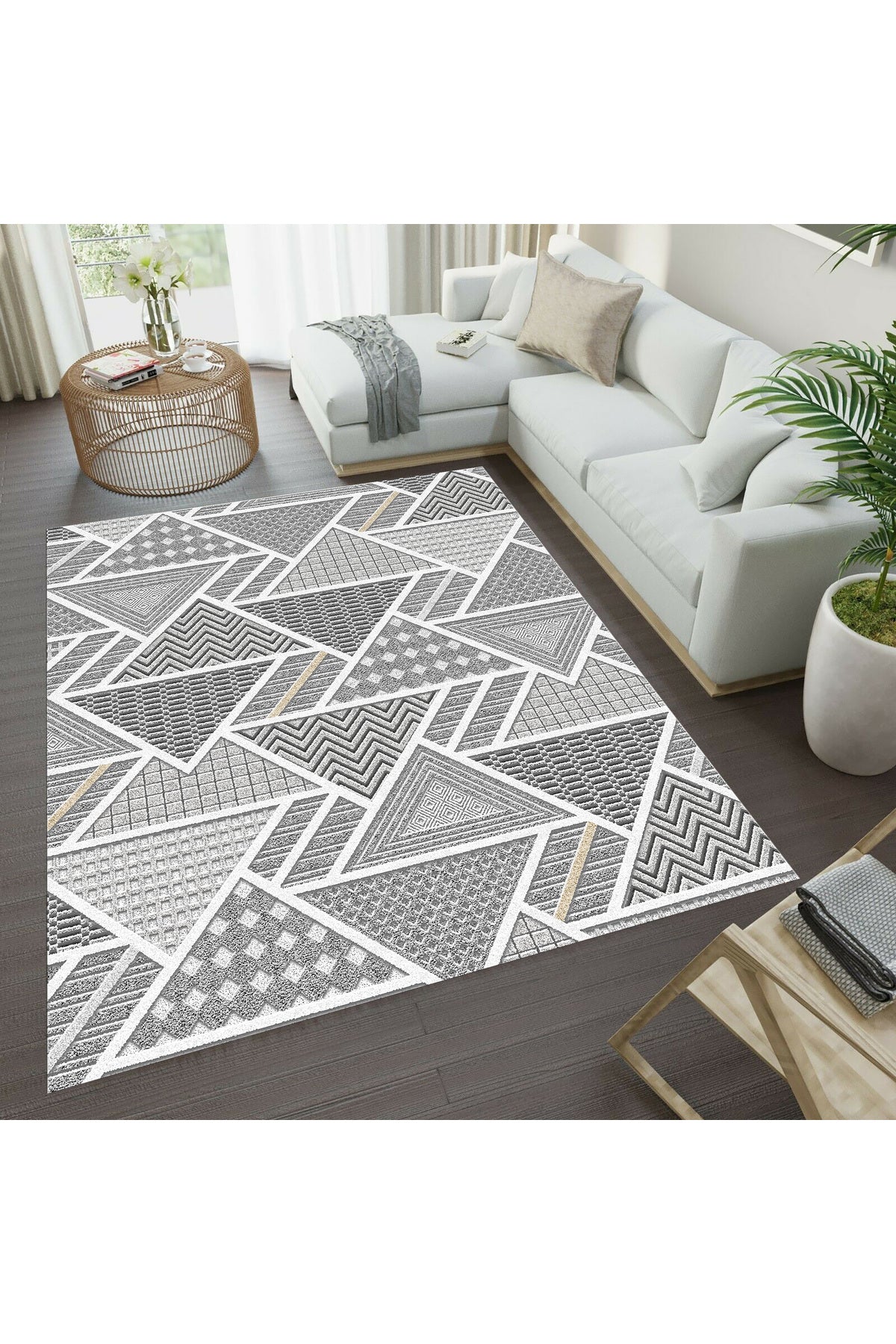 Brown Embossed Look Latex Leather Base Rug