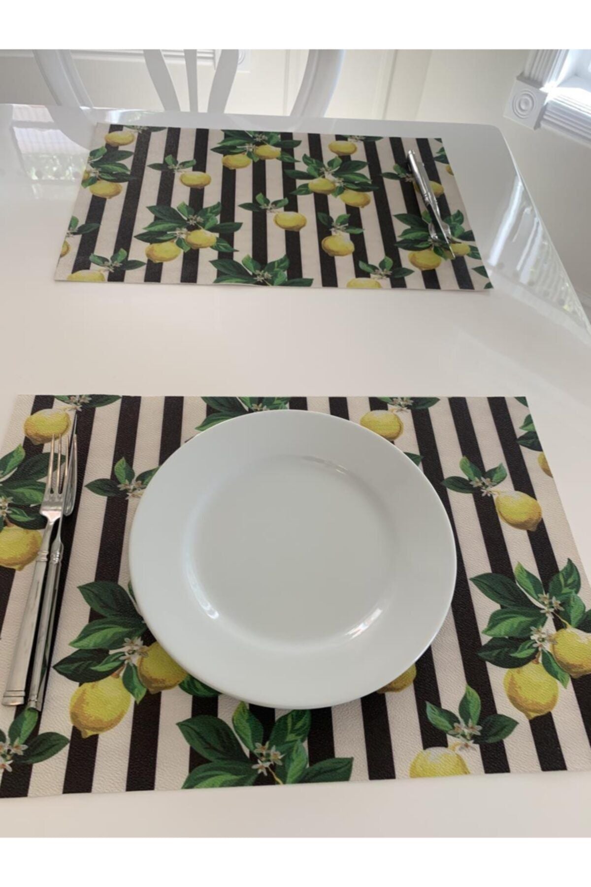 Set of 6 Grape Lemon Print Placemats - Style 14