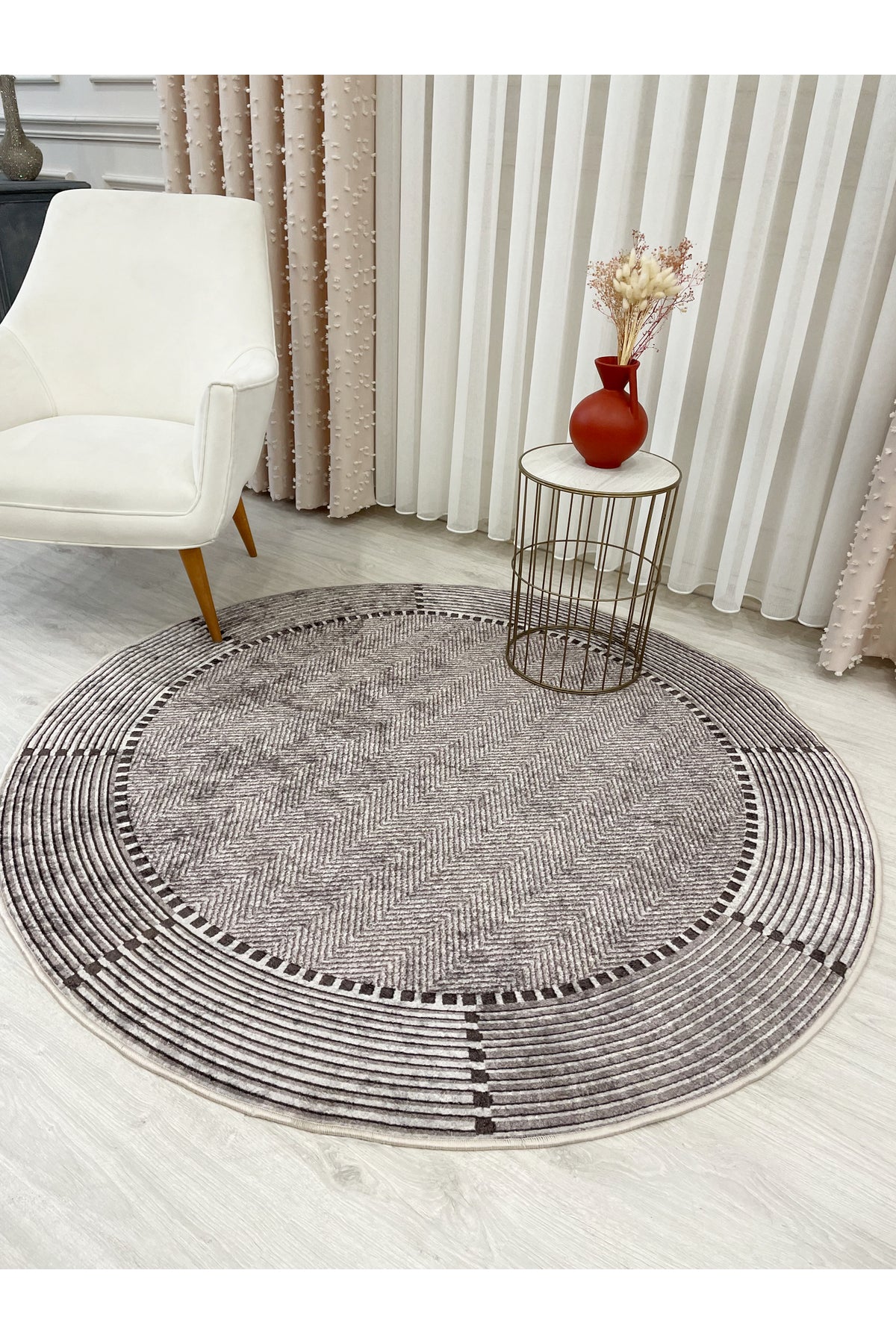 GRAY-BLACK Jute Sisal Look Non-Slip Base Runner Rug