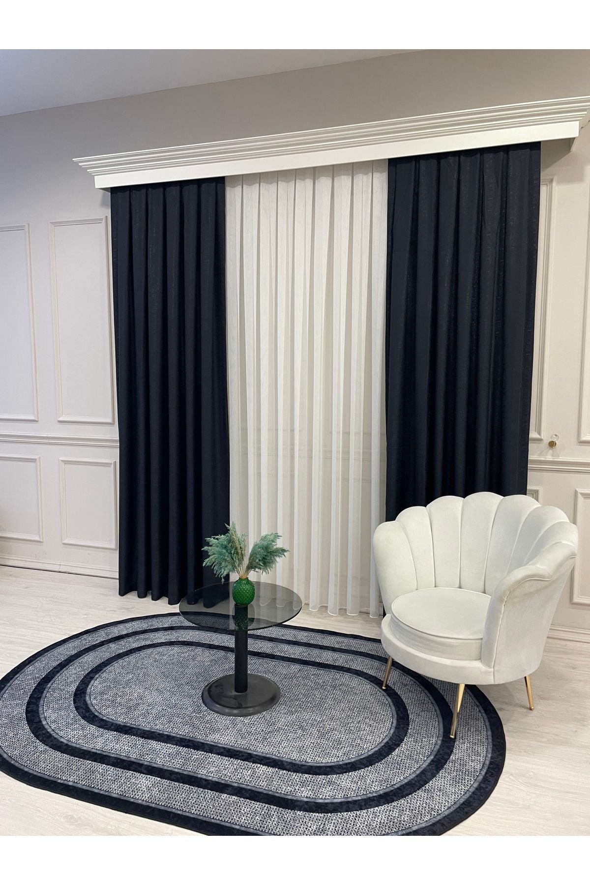 Honeycomb Textured Armor - Sheer Glitter 1/3 Dense Pleat - Ecru Sheer Curtain