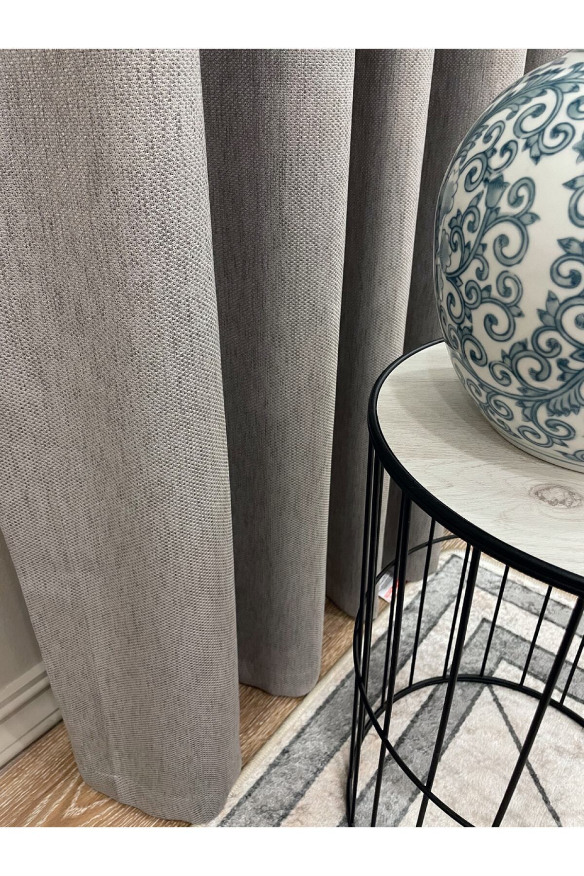 Jacquard Pattern on Blackout 1/2.50 Standard Pleated Blackout Curtain Dark Gray - Smoke