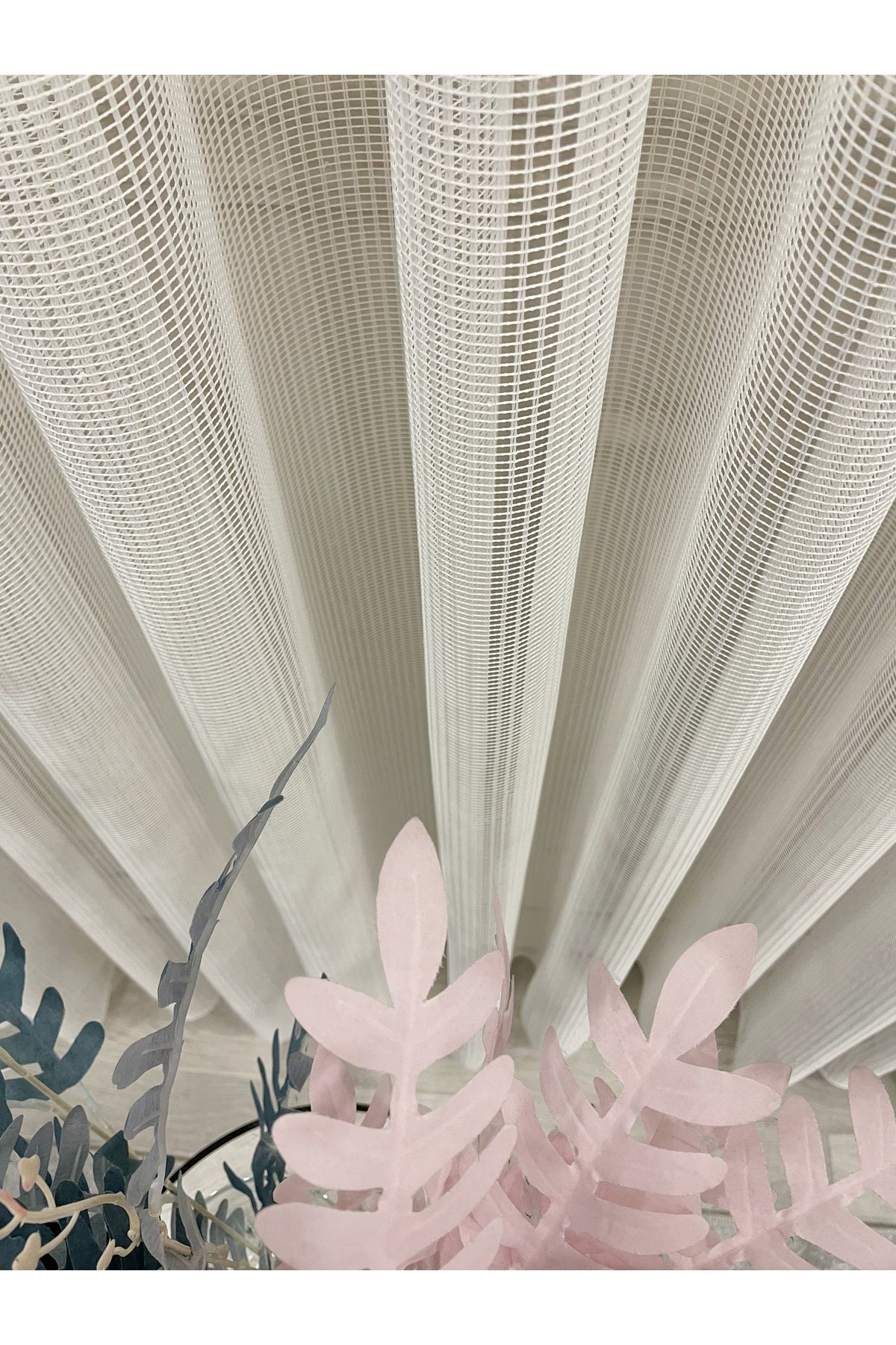 Gray-Black Net Wrinkle-Free DENSE 1/3 Pleated Sheer Curtain