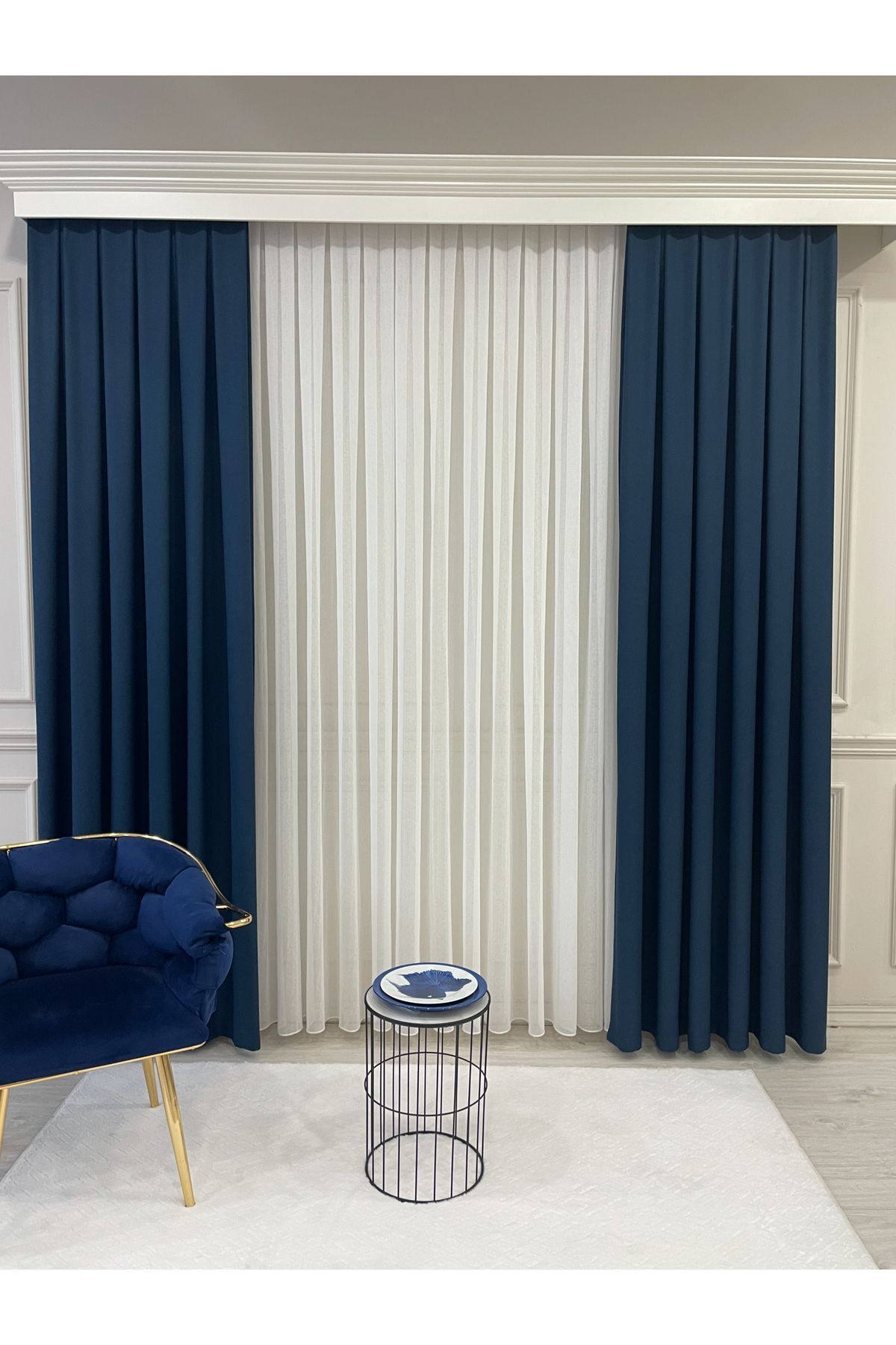 Heathered Milky Brown Linen-Look 1/3 Dense Pleated Blackout Curtain