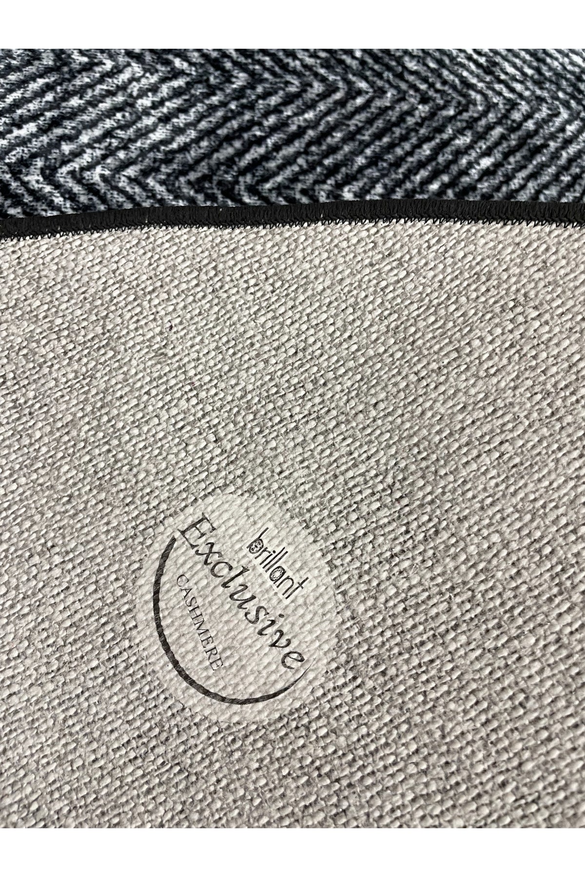 GRAY-BLACK Jute Sisal Look Non-Slip Base Runner Rug