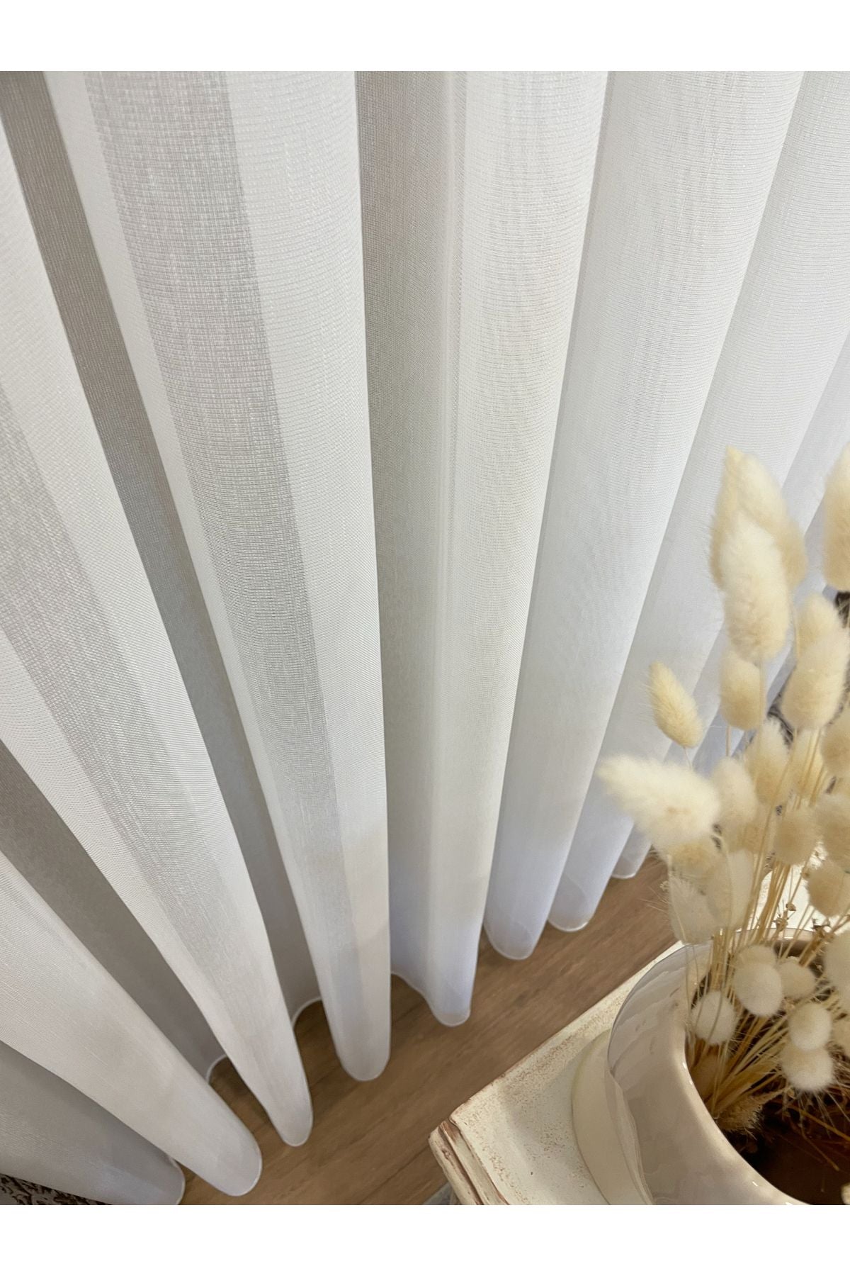 Modern Textured 1/3 Dense Pleat - ECRU Sheer Curtain