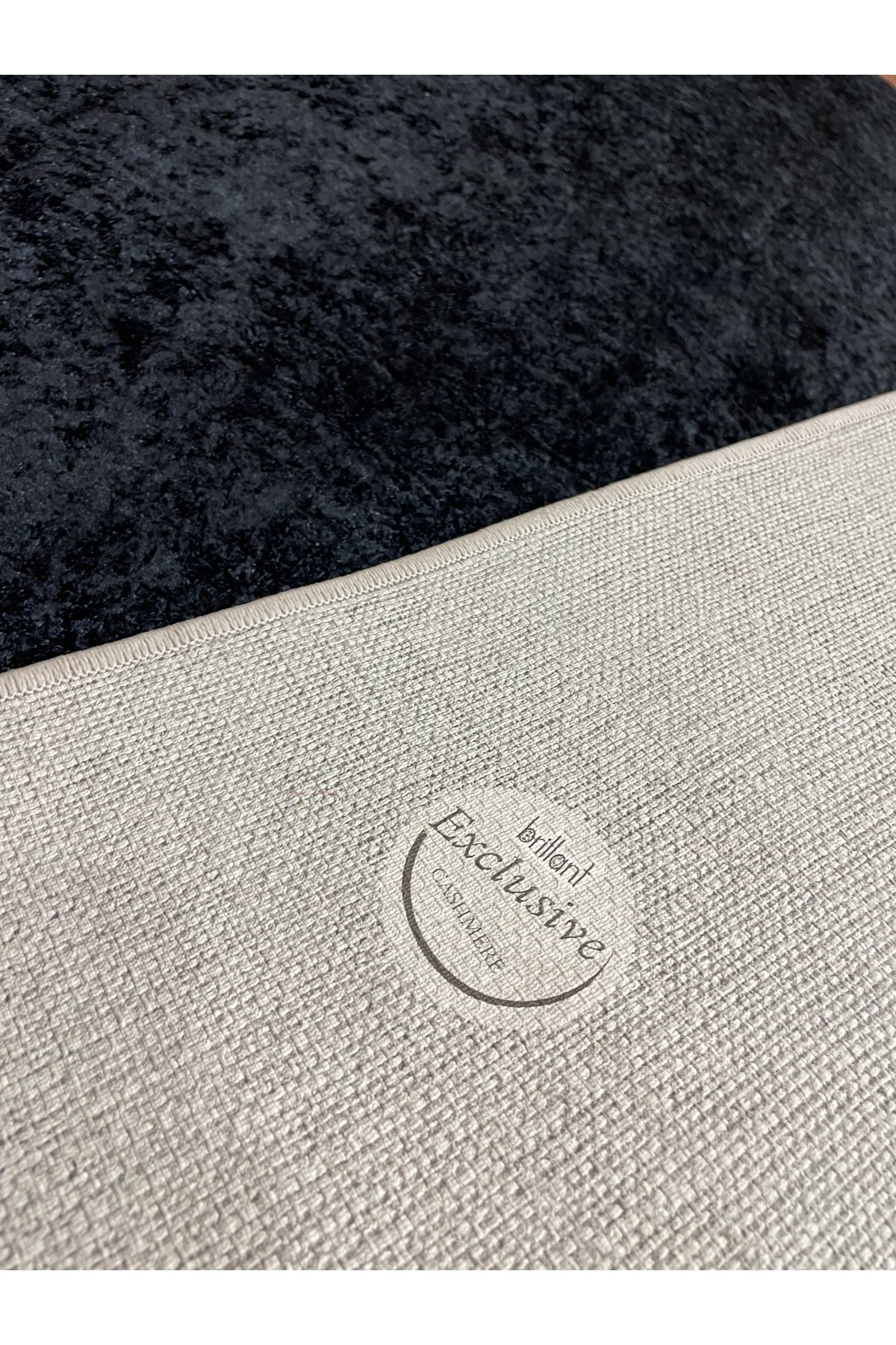 Beige-Brown Zebra Border Latex Base Rug