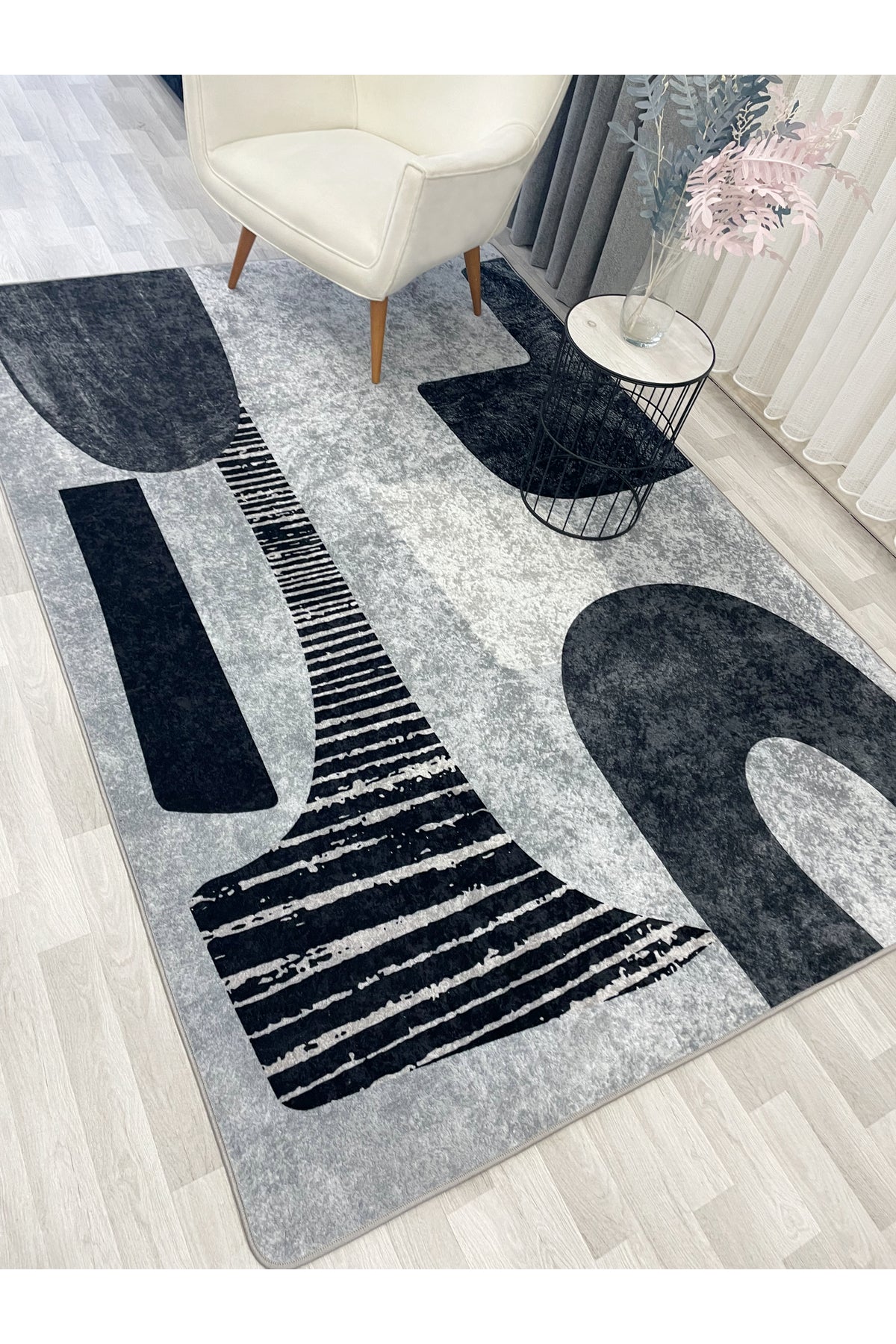 Gray Abstract-Look Modern Rug