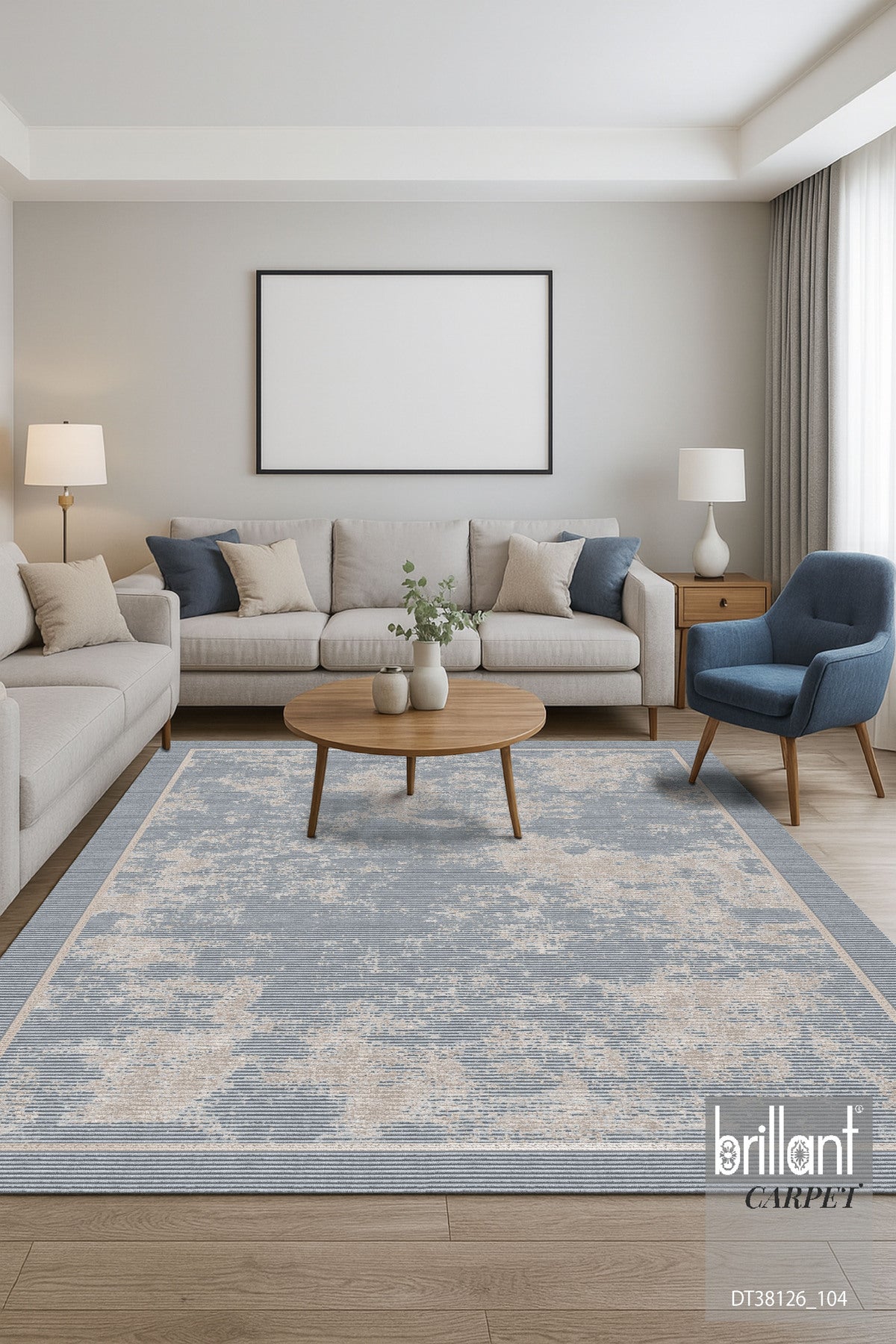 Mink Brown Geometric Pattern Non-Slip Base Runner Rug