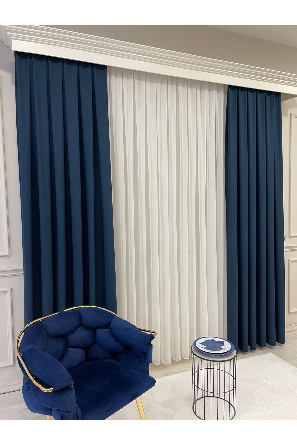 Heathered Milky Brown Linen-Look 1/3 Dense Pleated Blackout Curtain