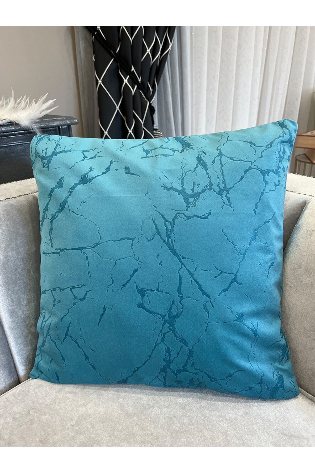 Set of 2 Velvet Throw Pillow Covers Ecru-Silver Foil (45X45)