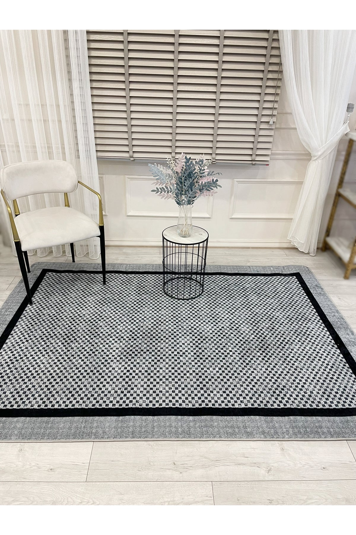 GRAY Jute Sisal-Look Bordered Non-Slip Base Runner Kitchen Rug