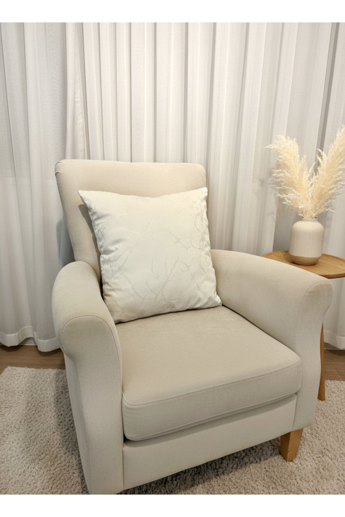 Set of 2 Velvet Throw Pillow Covers Ecru-Silver Foil (45X45)