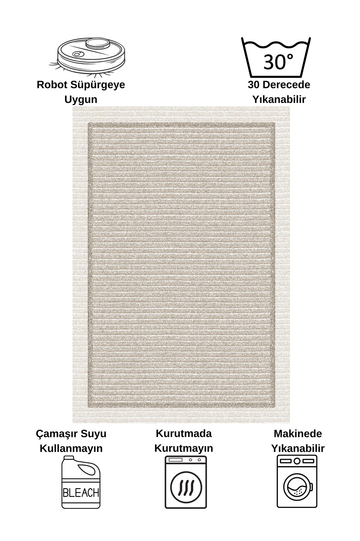 Scandinavian Style Non-Slip Sisal-Look Runner Rug