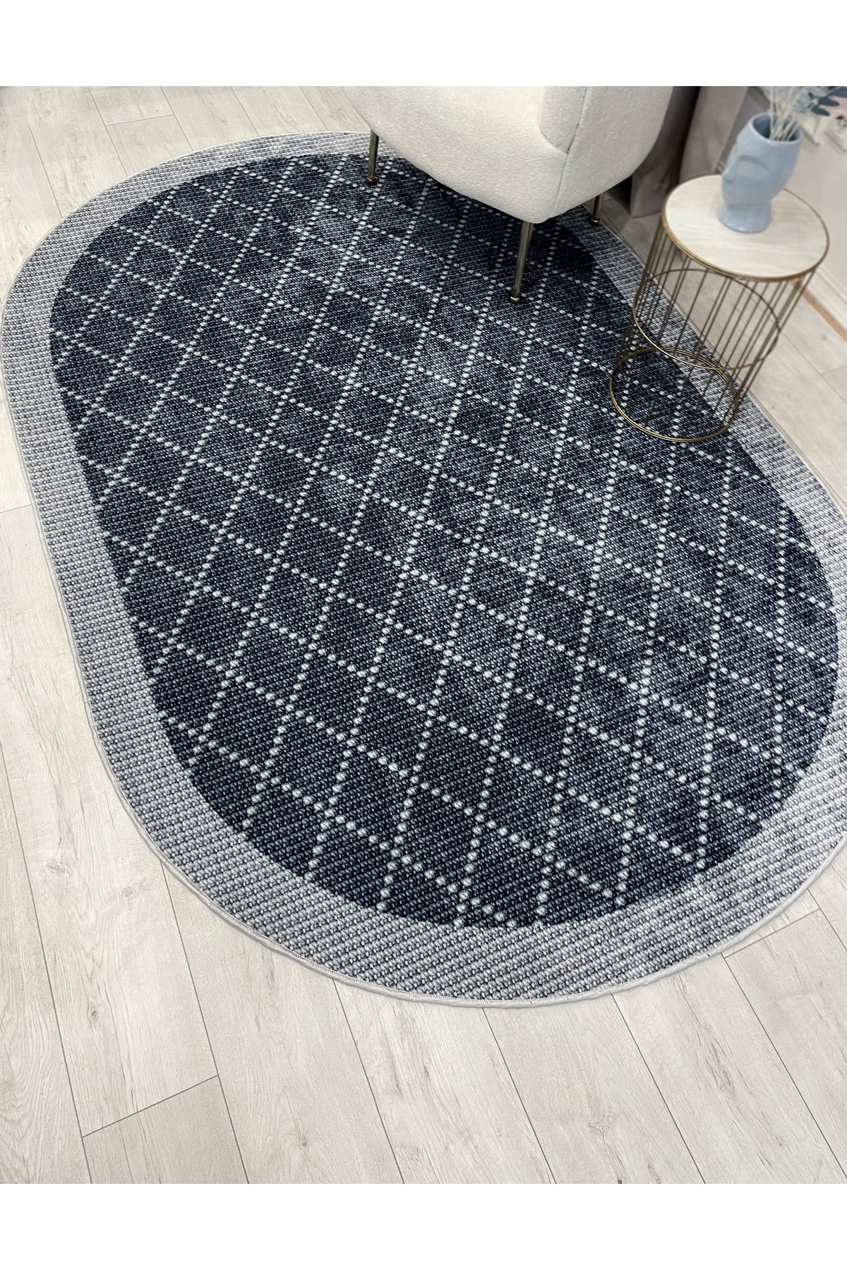 GREEN-BROWN Jute Sisal Look Bordered Non-Slip Base Runner Rug