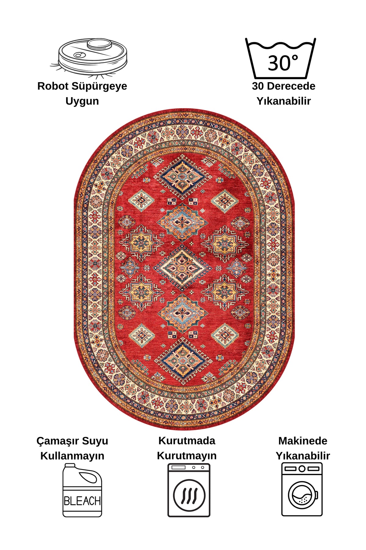 Kilim Motif Classic Non-Slip Base Rug