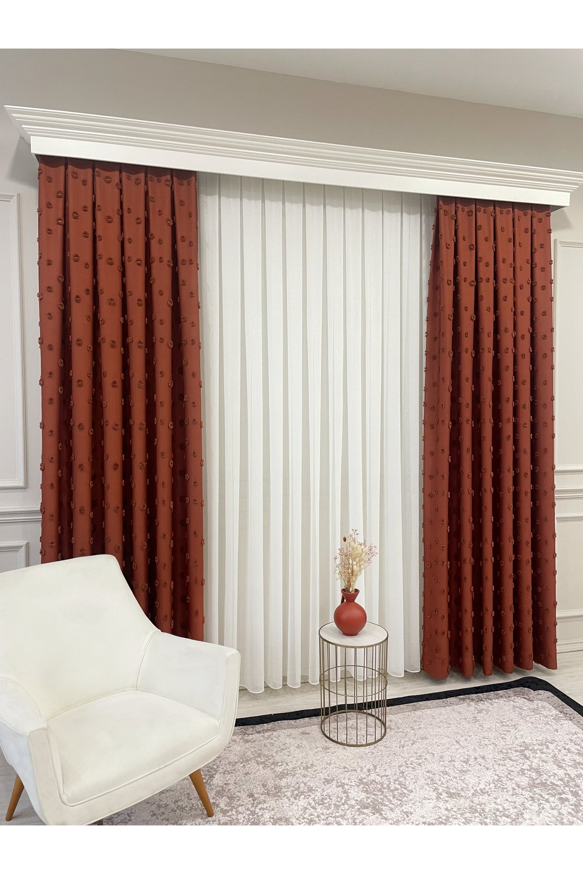 Blue Children's Room Pompom Puffy Blackout Curtain 1/3 Dense Pleating