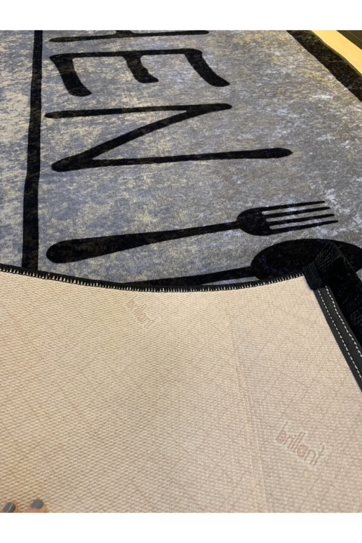 Latex Leather Base Fringed Kitchen Rug