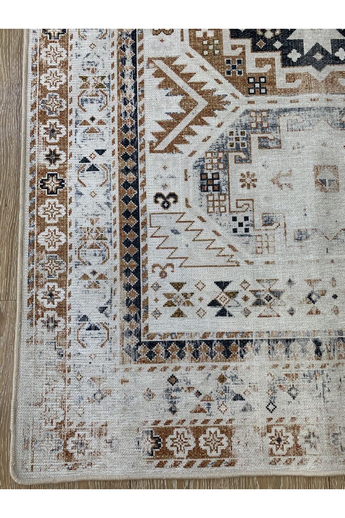 Eskitme Desen Dokuma Taban Halı Ebat 130x190