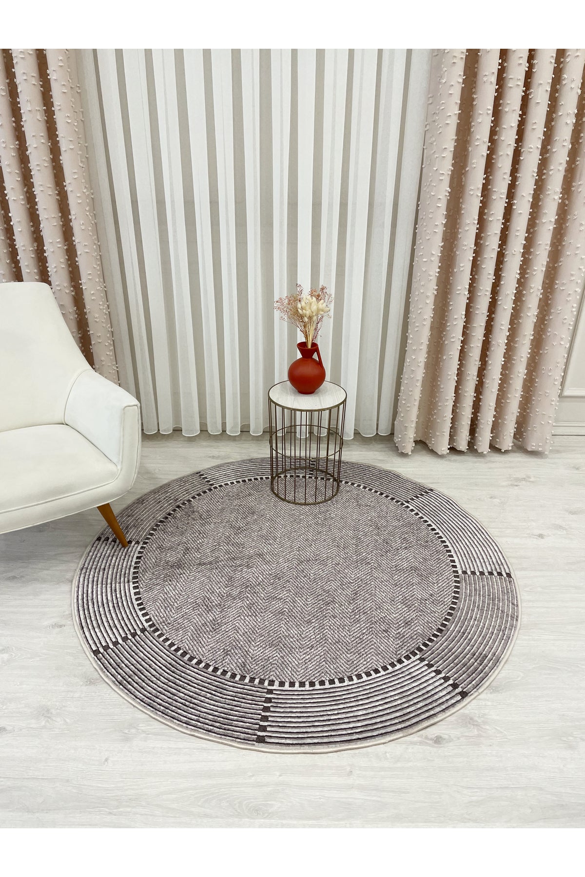 GRAY-BLACK Jute Sisal Look Non-Slip Base Runner Rug