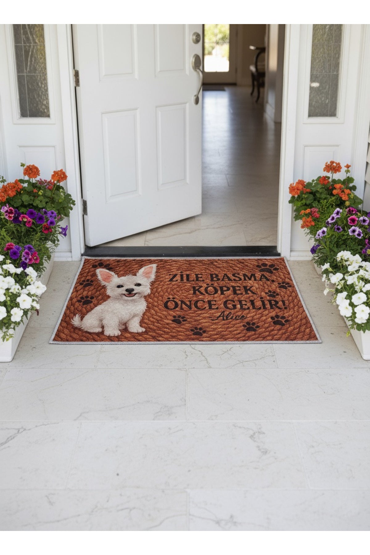 Jute-Look Cute Dog Themed Doormat (60x40)