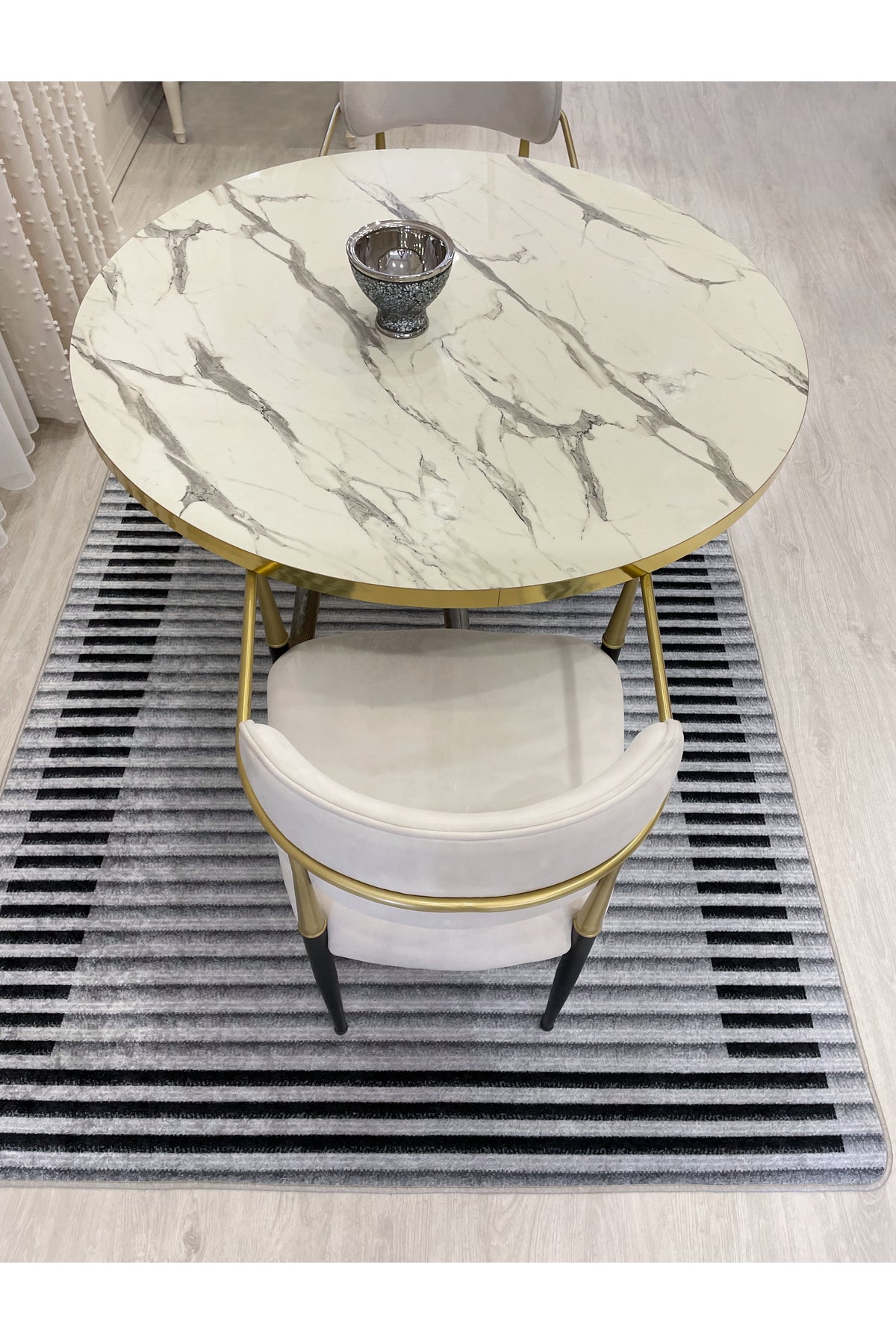 GRAY Striped Pattern Non-Slip Base Sisal-Look Runner Rug