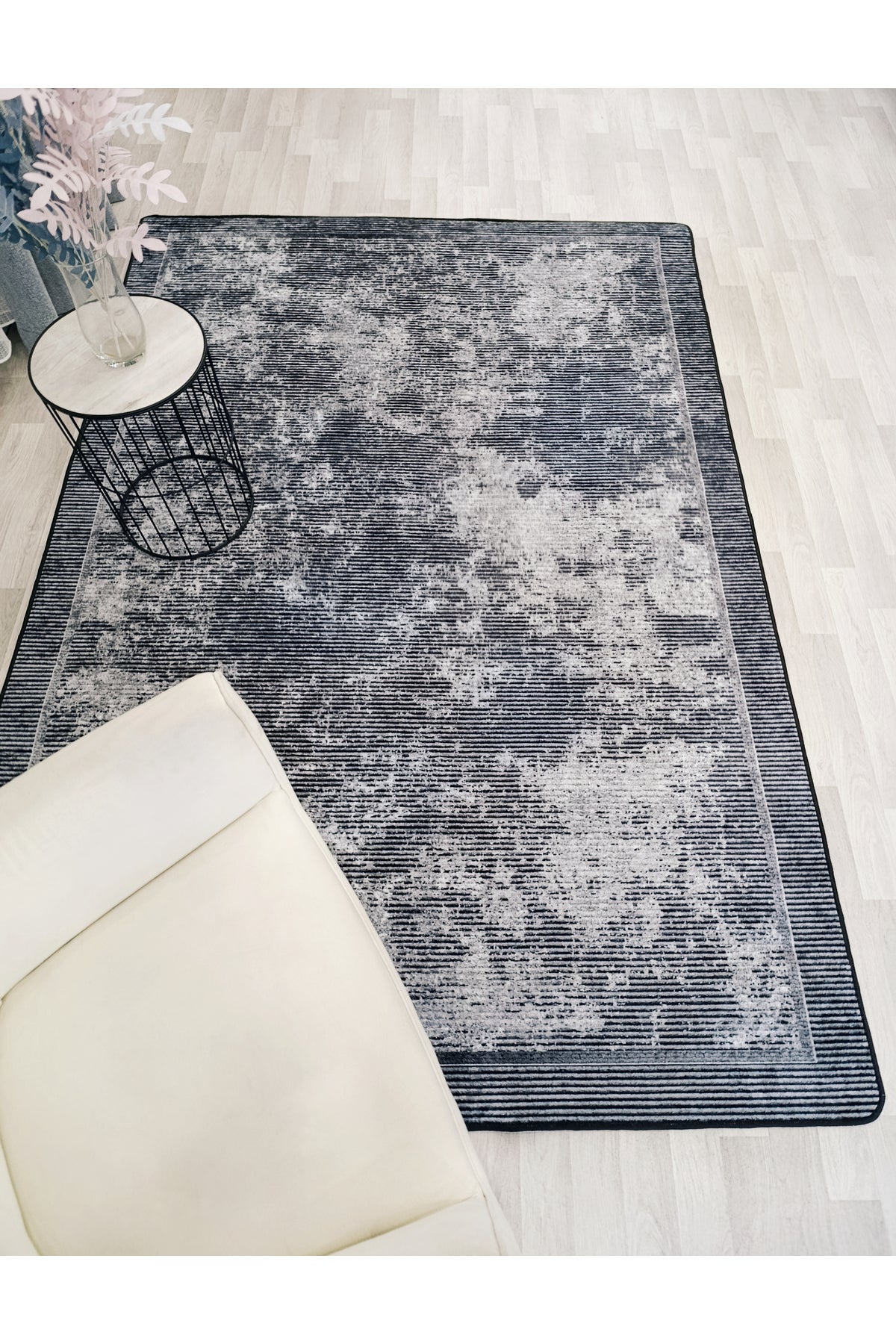 Mink Brown Geometric Pattern Non-Slip Base Runner Rug