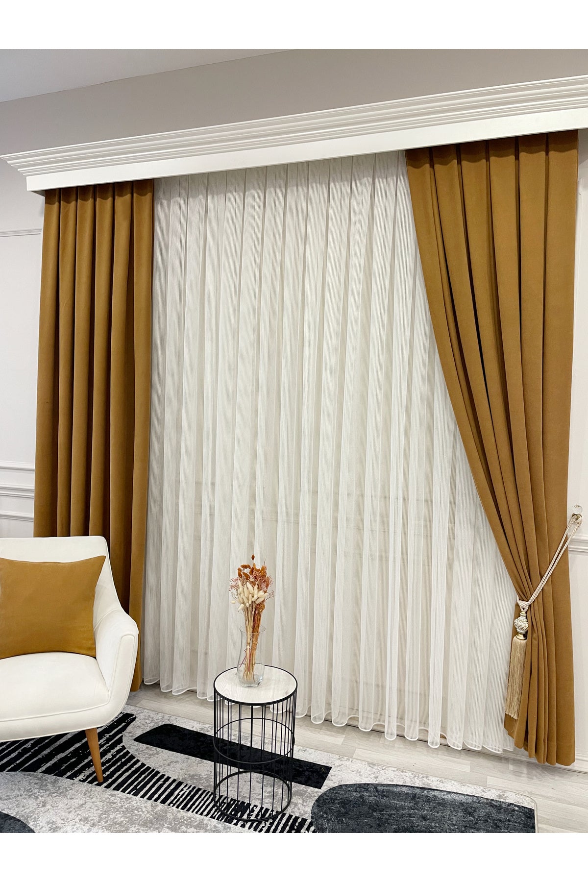 CAMEL Color 1/3 DENSE PLEAT Honeycomb Weave Soft Panama Blackout Curtain