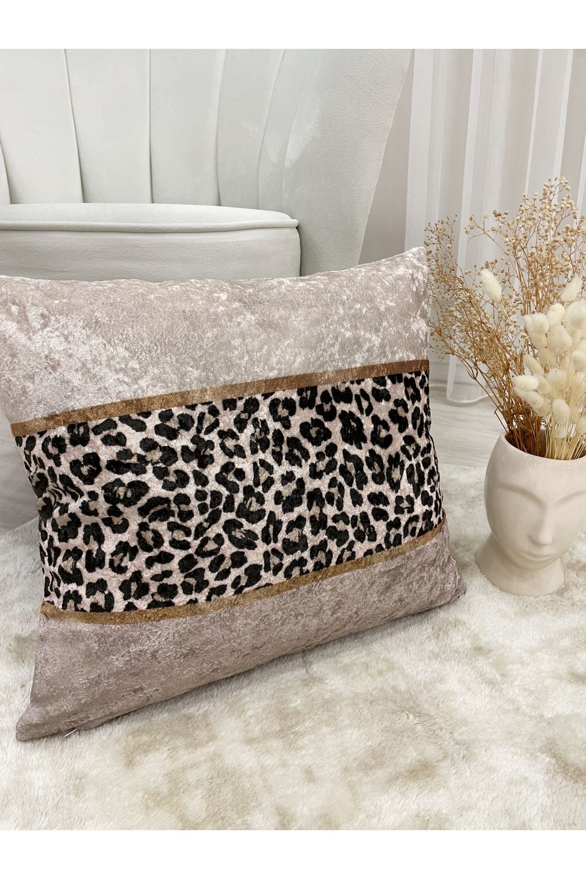 Leopard Pattern Velvet Cushion Cover - 45x45