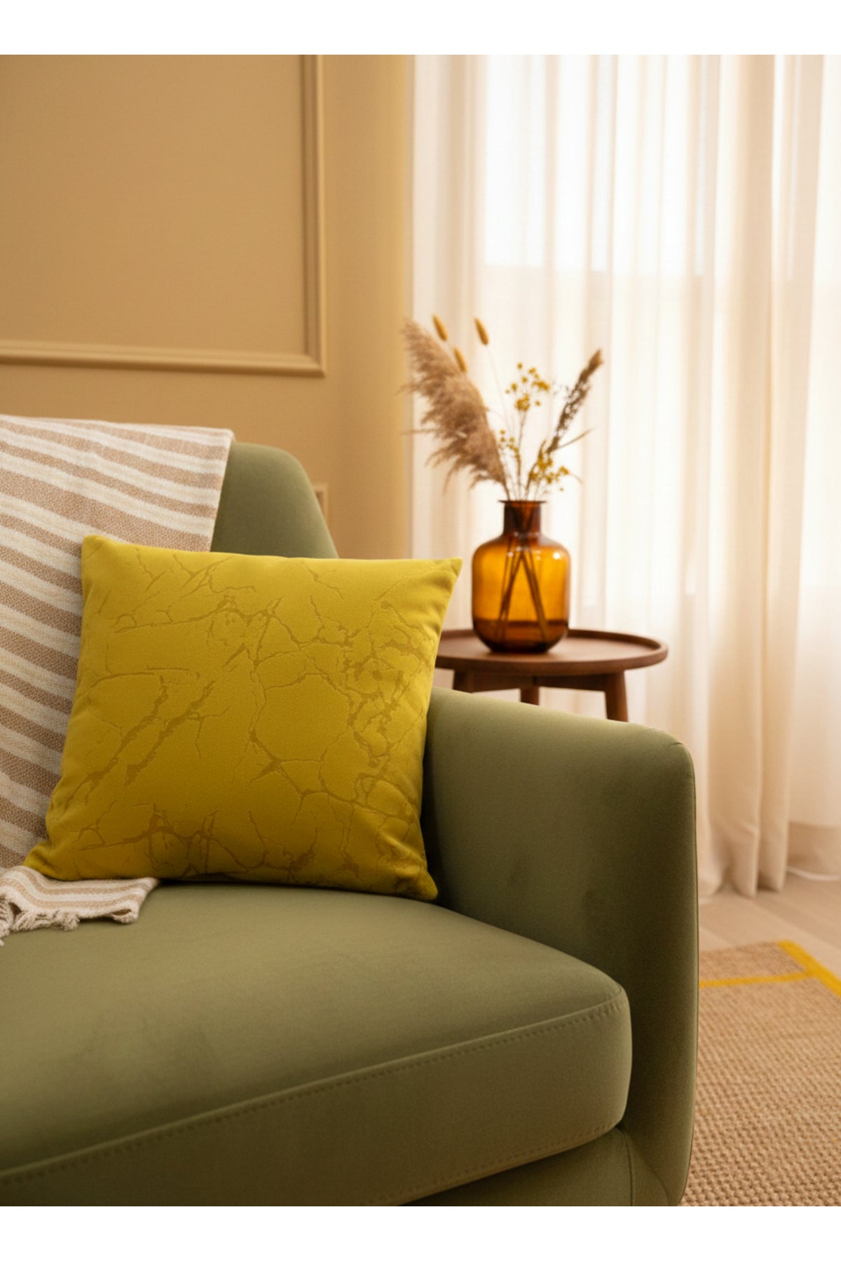 Set of 2 Velvet Throw Pillow Covers Ecru-Silver Foil (45X45)