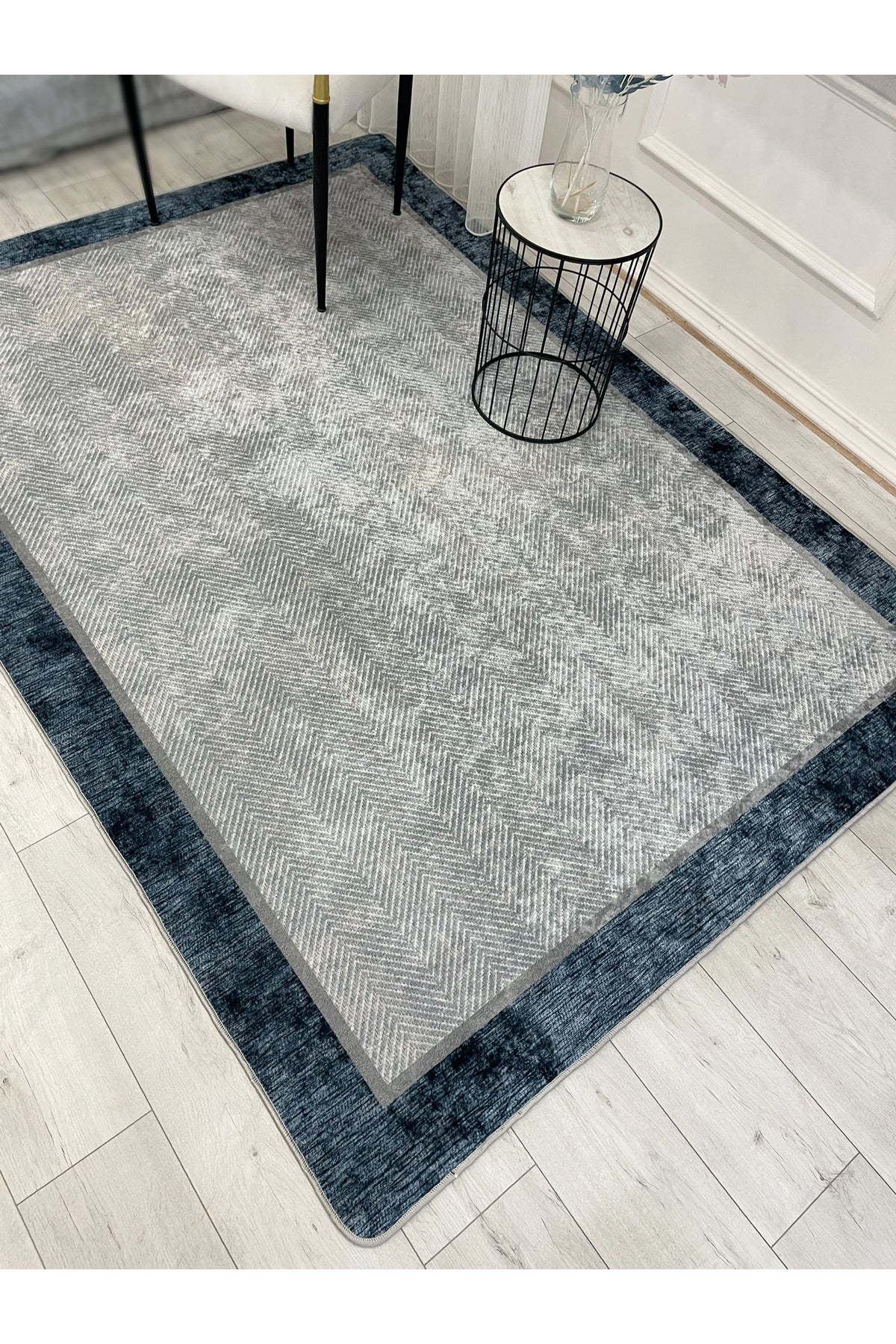GRAY Jute Sisal-Look Bordered Non-Slip Base Runner Kitchen Rug