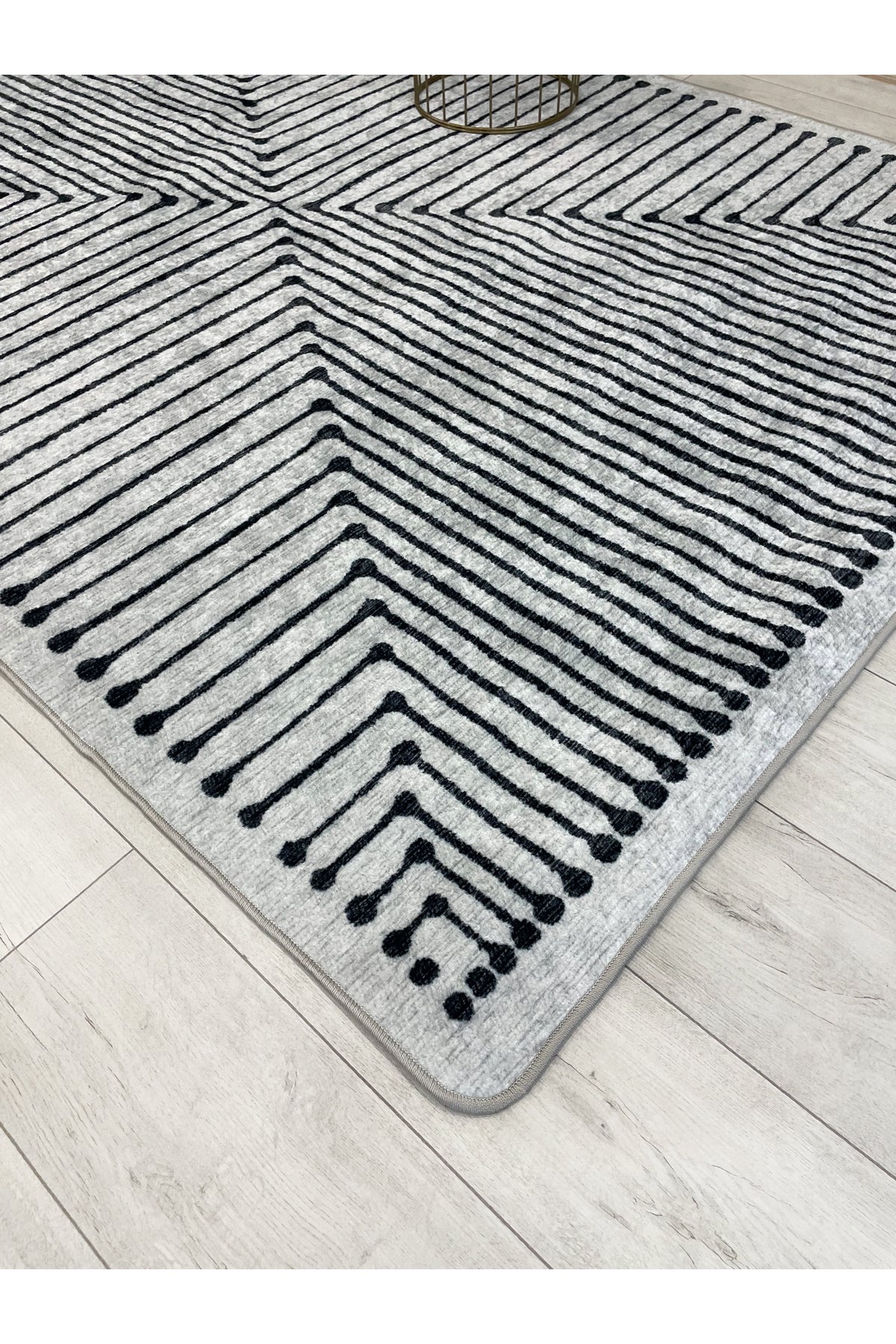 Terracotta Color Chenille-Look Design Runner Kitchen Rug