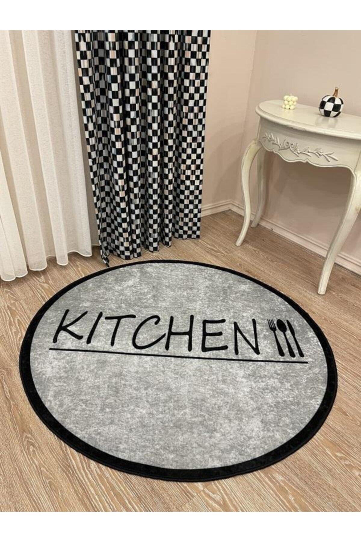 Latex Leather Base Fringed Kitchen Rug