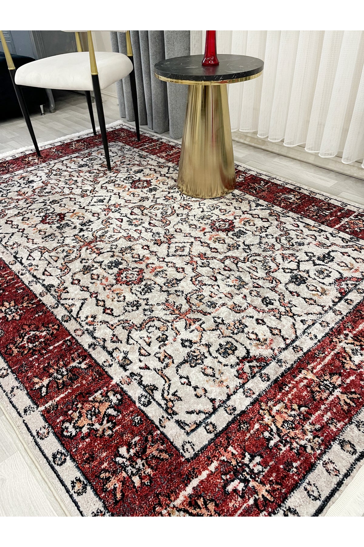 Kilim Motif FRINGED Classic Non-Slip Base Rug