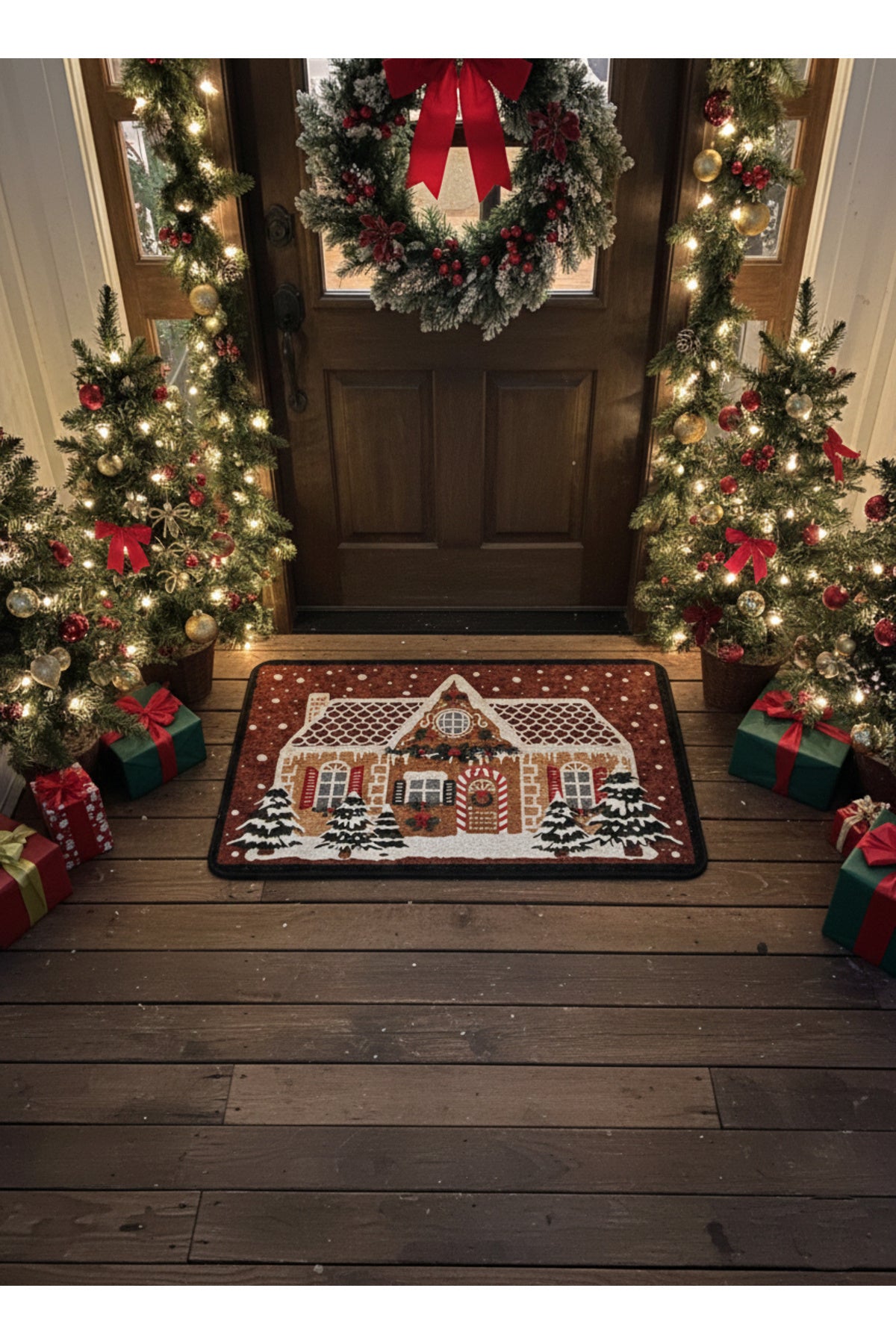 Christmas-Themed Doorstep Tree Skirt Mat (60x90)