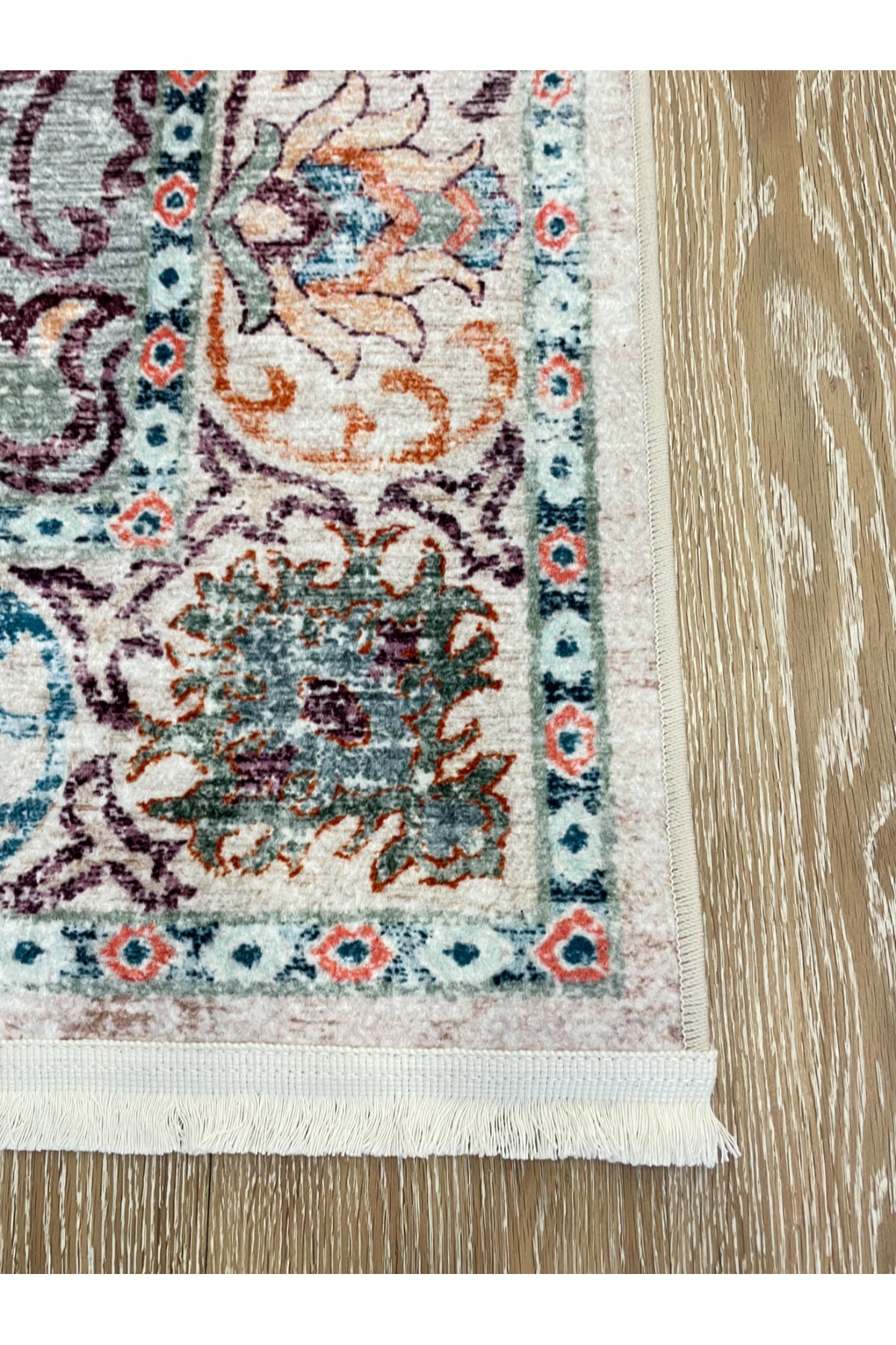 Vintage-Look Classic Salon Rug - Gray-Teal
