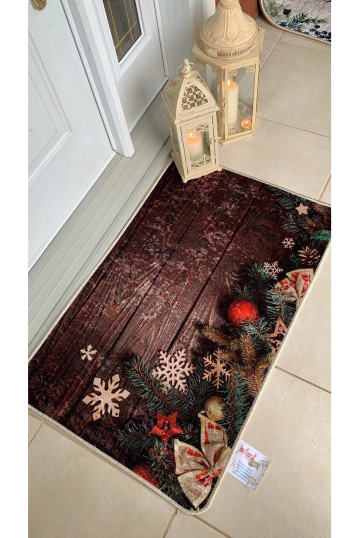 Christmas-Themed Latex Non-Slip Base Doormat (Size 60x90)