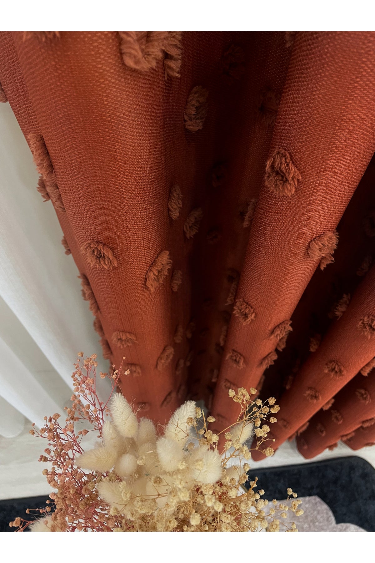 Blue Children's Room Pompom Puffy Blackout Curtain 1/3 Dense Pleating