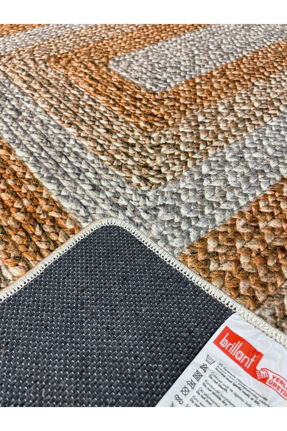 Jute Sisal Bordered Woven Base Rug - Brown - Gray