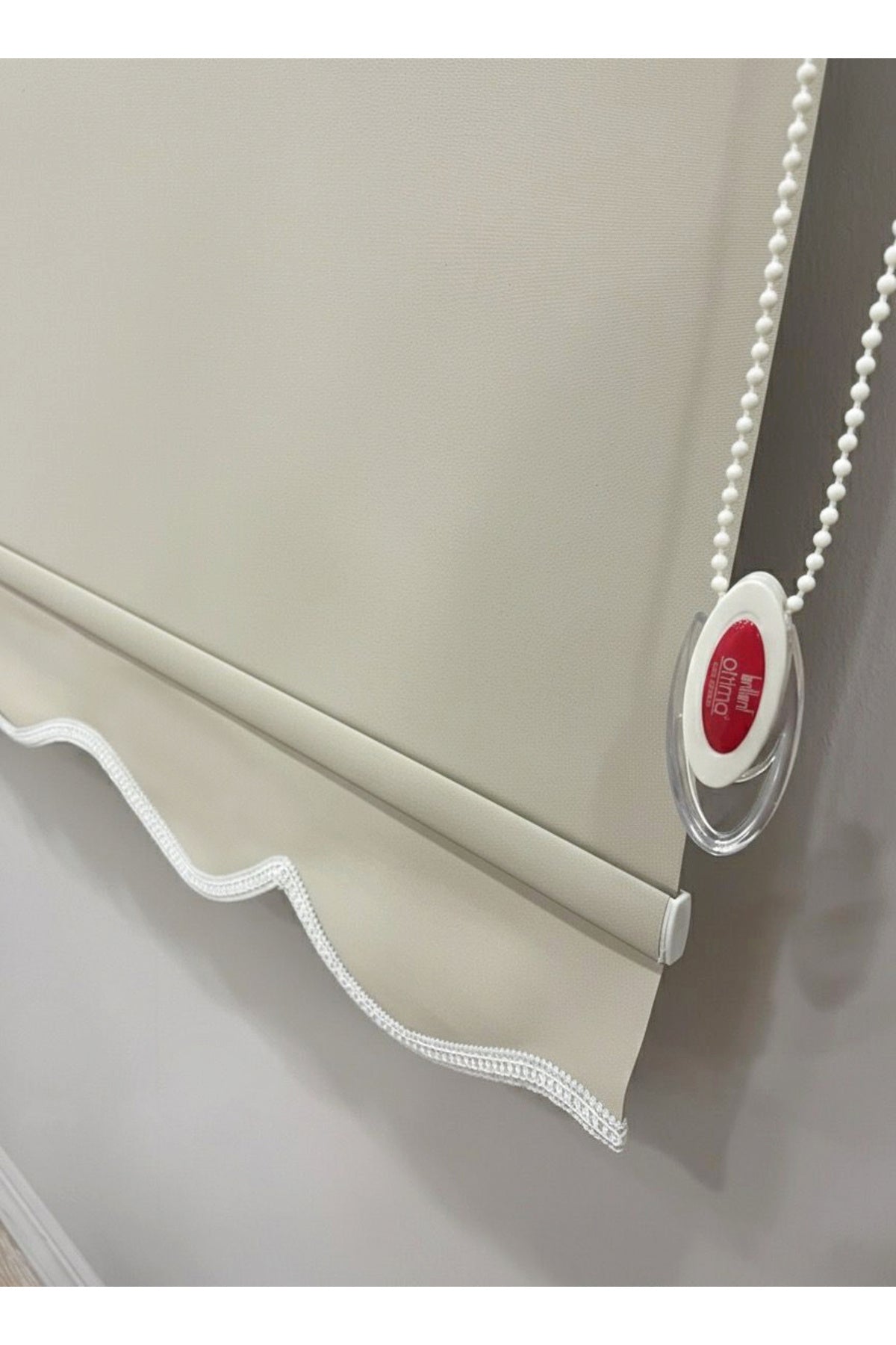 ROLLER BLIND BEIGE COLOR SKIRTED Thick Matte Linen Look