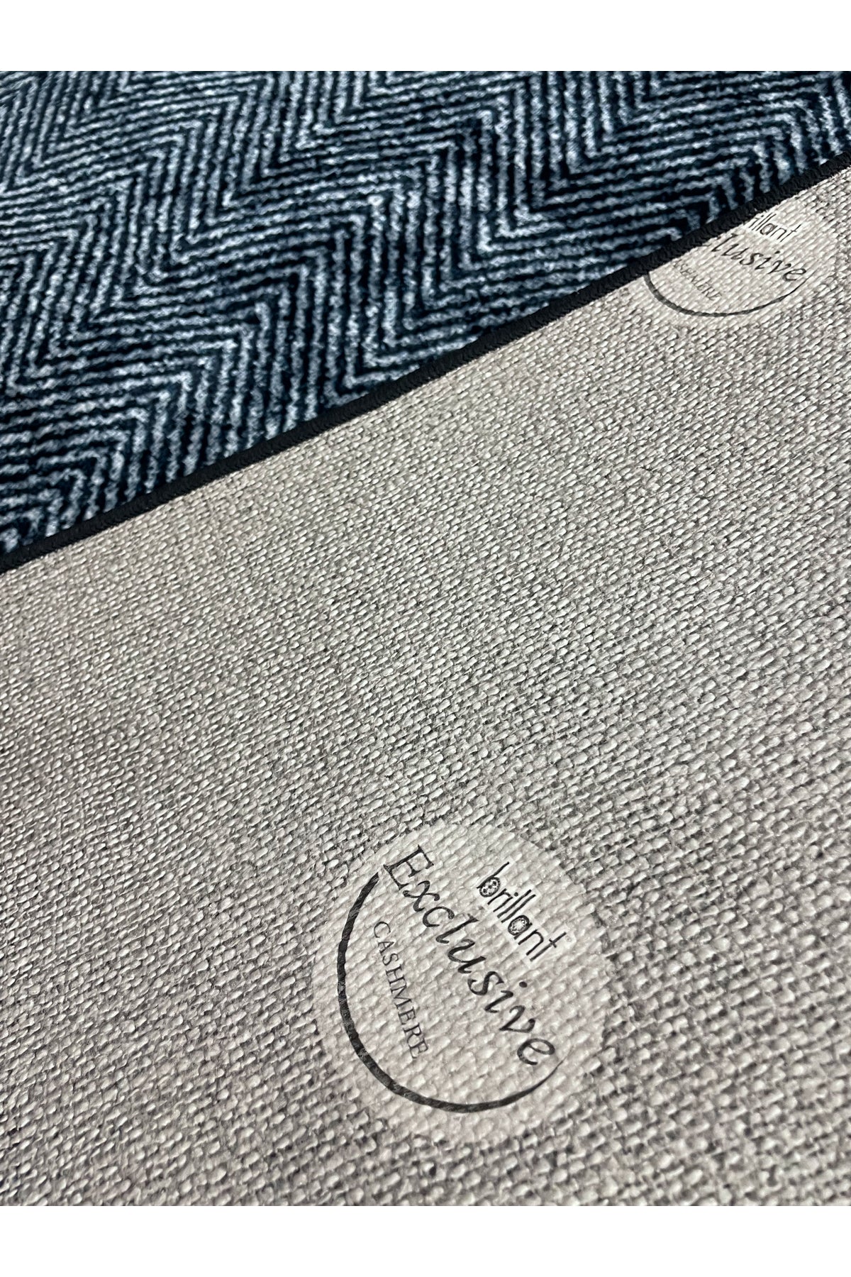 GRAY-BLACK Jute Sisal Look Non-Slip Base Runner Rug