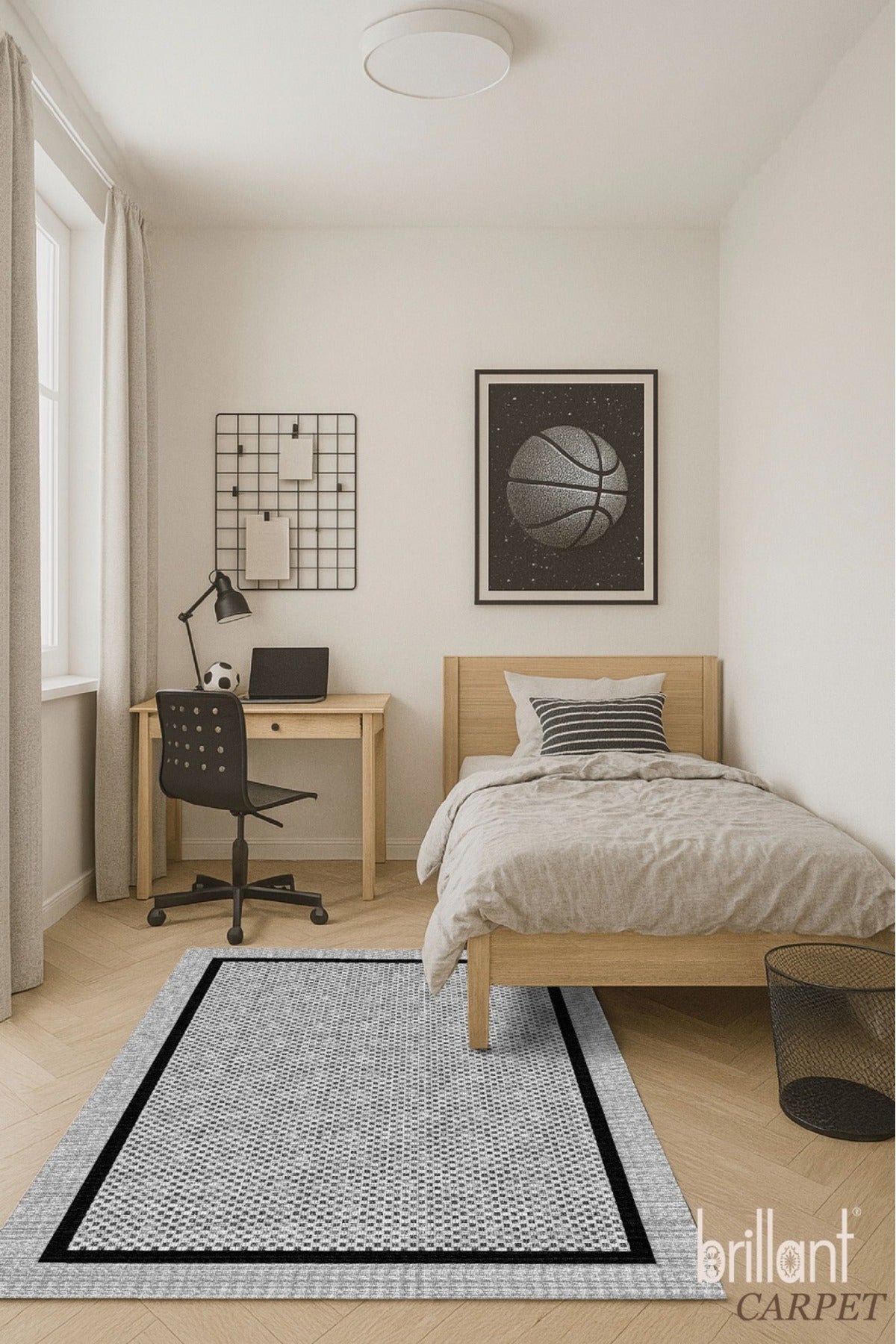 GRAY Jute Sisal-Look Bordered Non-Slip Base Runner Kitchen Rug