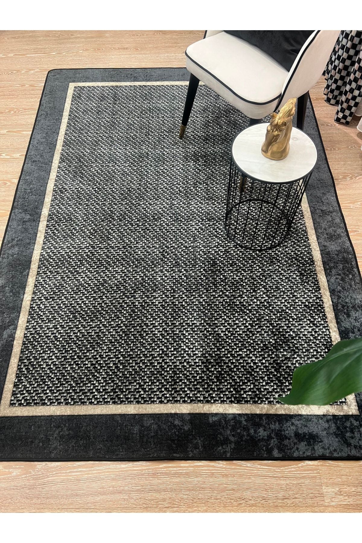 Jute Sisal Bordered Look Decorative Rug - Brown